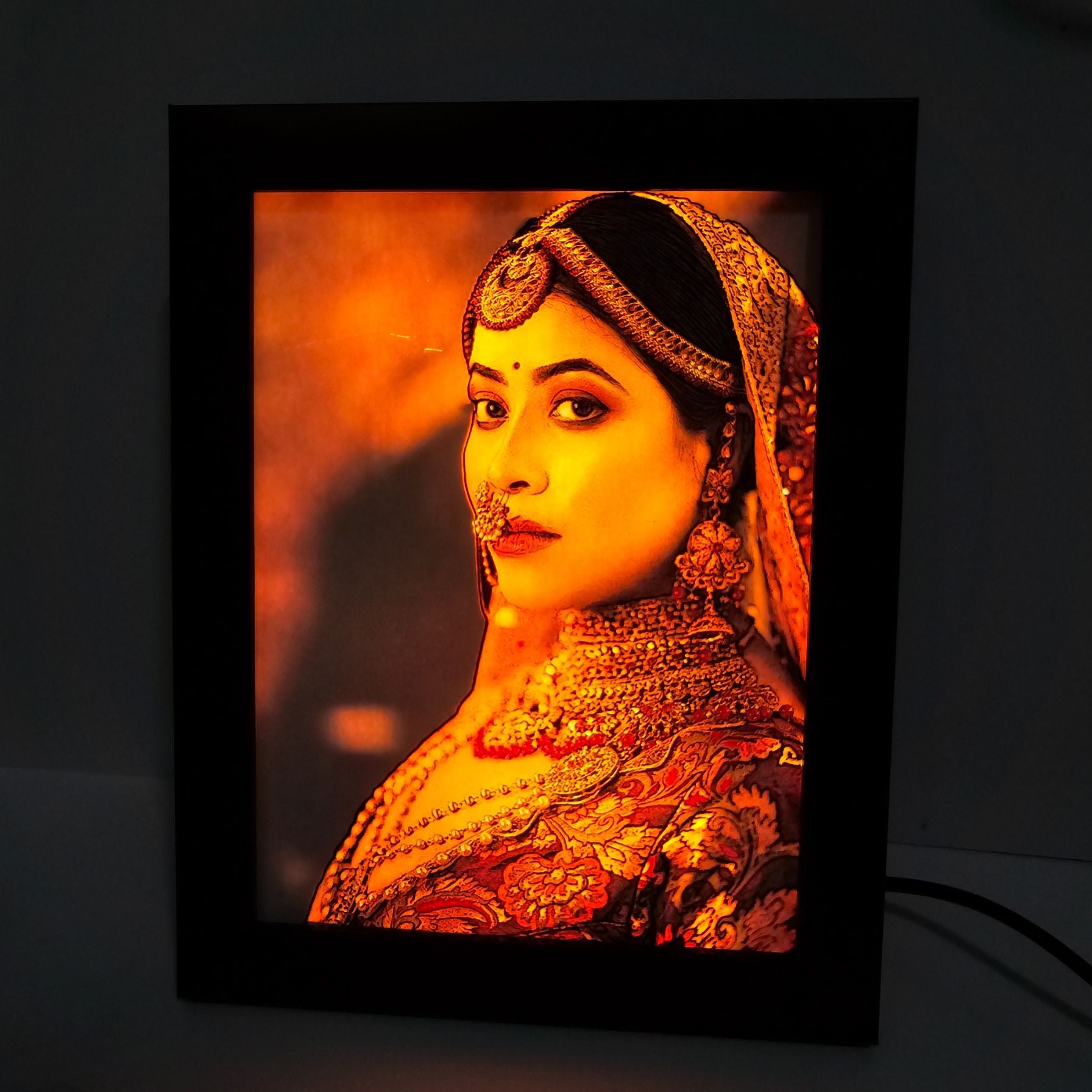 4D Sketch Illusion Photo Frame With Backlight – Best Gift Forever