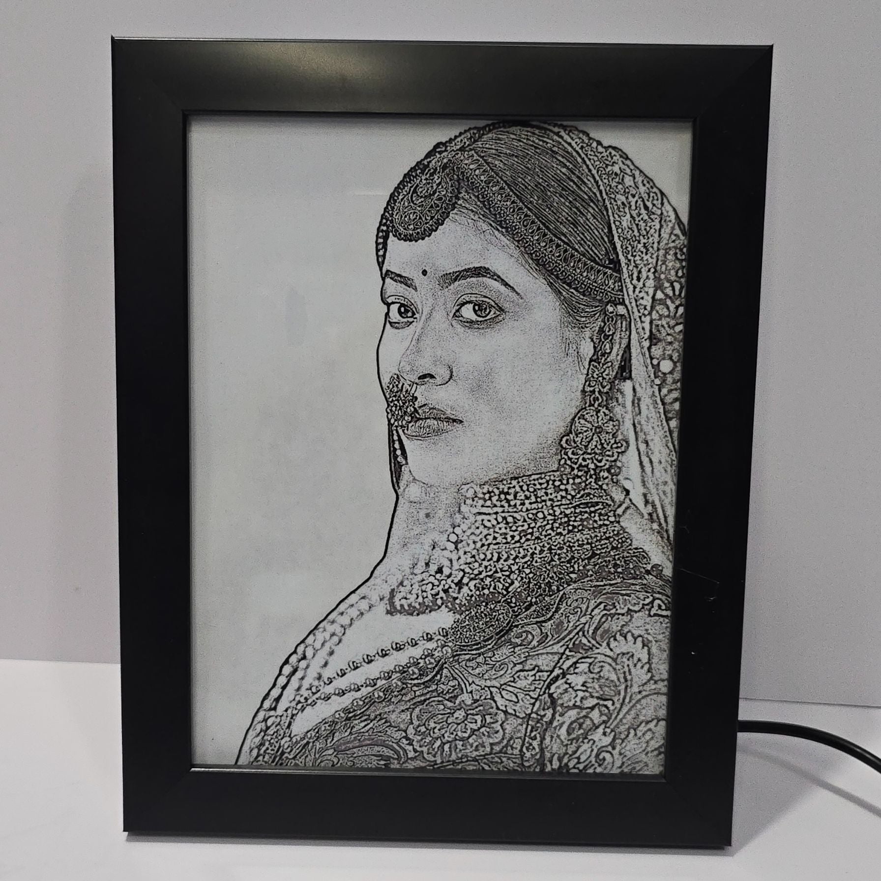 4D Sketch Illusion Photo Frame With Backlight – Best Gift Forever