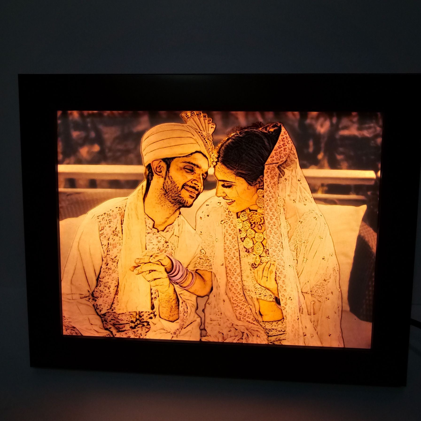 4D Sketch Illusion Photo Frame With Backlight – Best Gift Forever