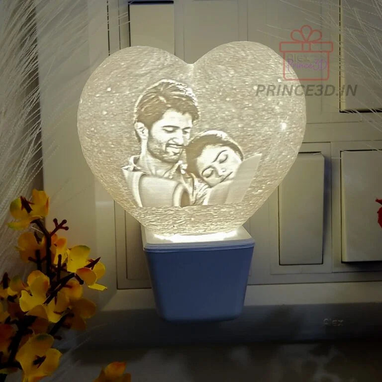 3D Heart Shaped Personalized Lamp Plug