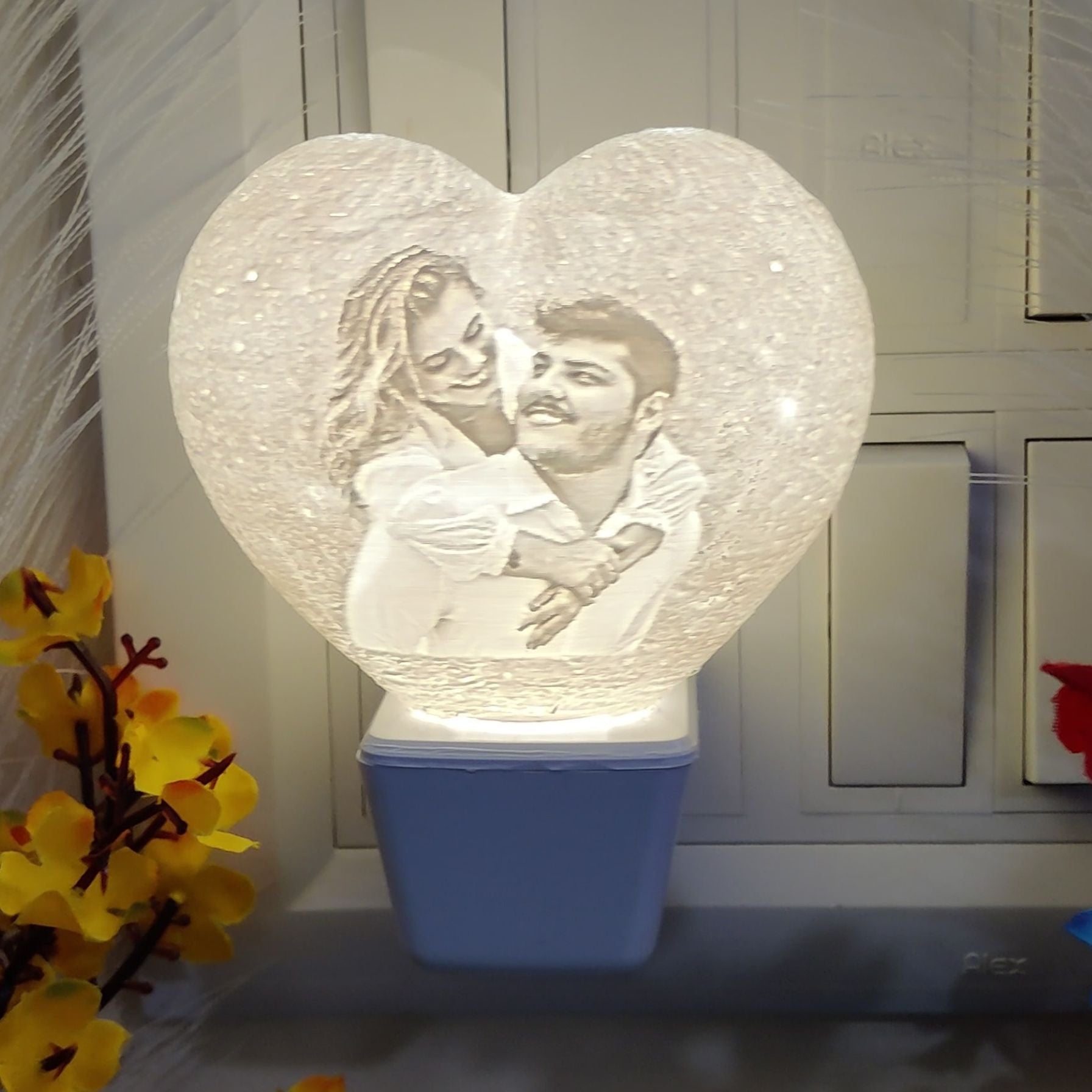 3D Heart Shaped Personalized Lamp Plug
