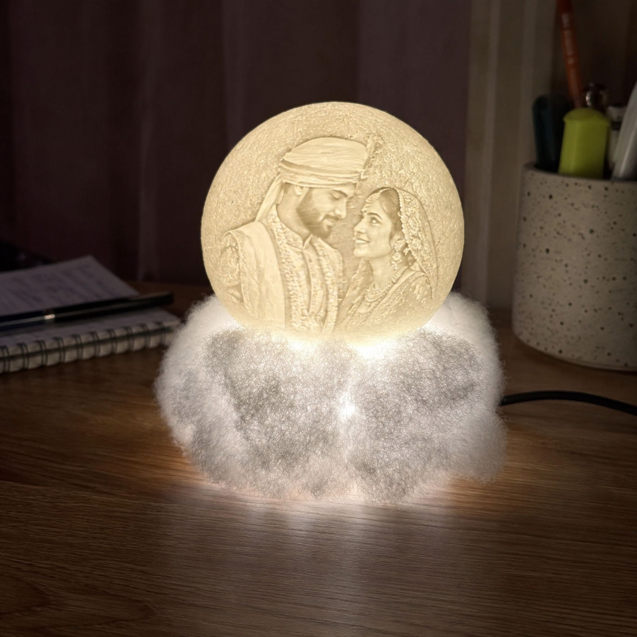 3D Personalized Photo Cloudy Moon Lamp