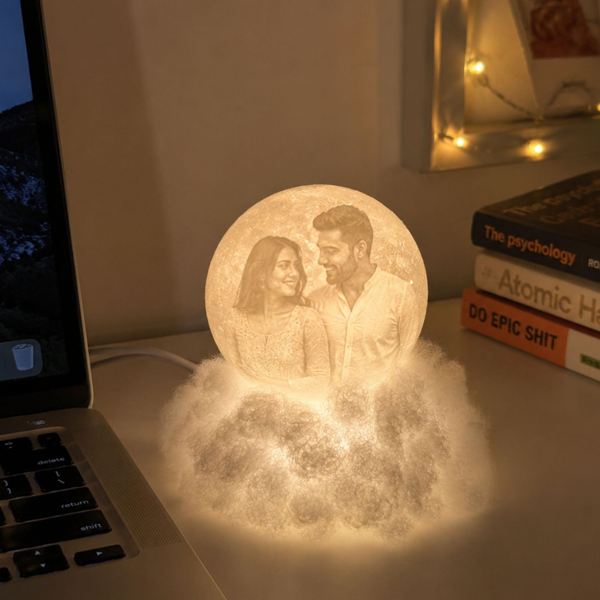 3D Personalized Photo Cloudy Moon Lamp