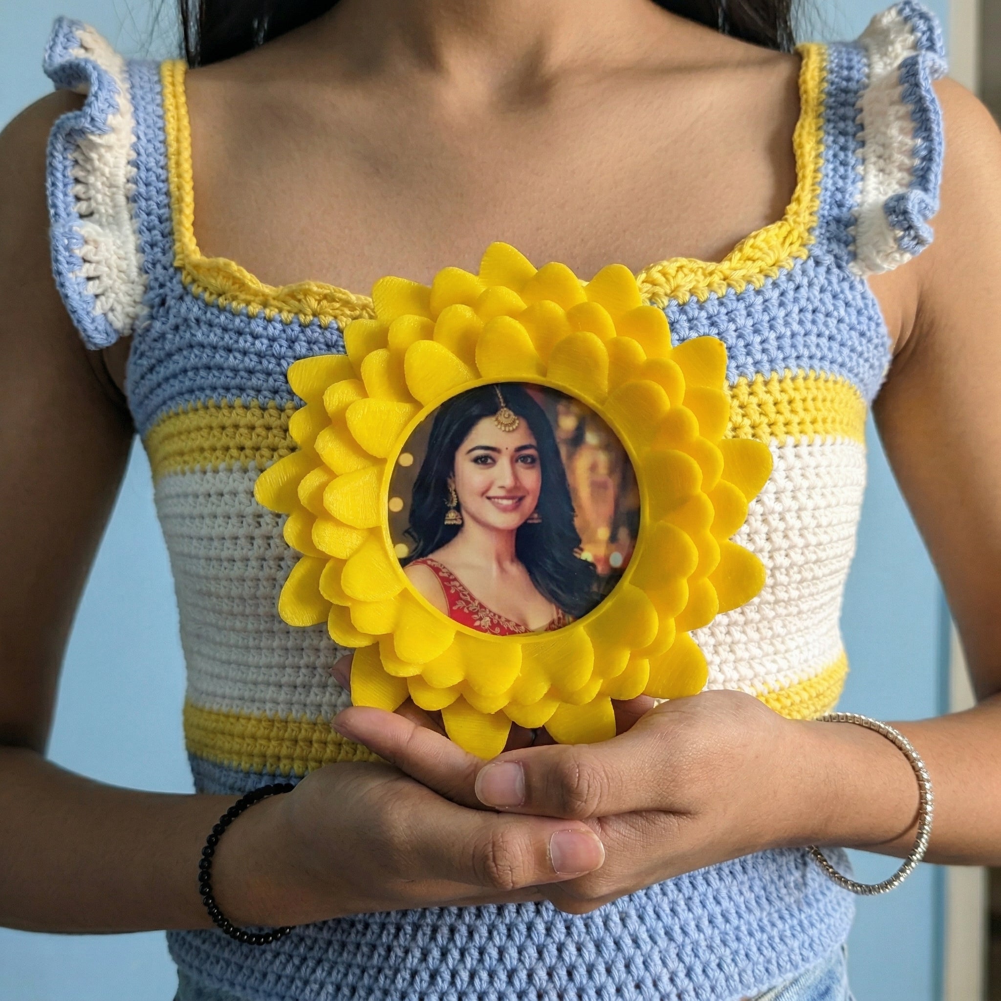 Personalized Sunflower Photo Glow Lamp