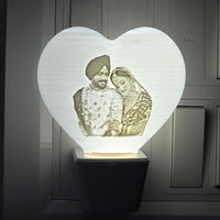 3D Heart Shaped Personalized Lamp Plug