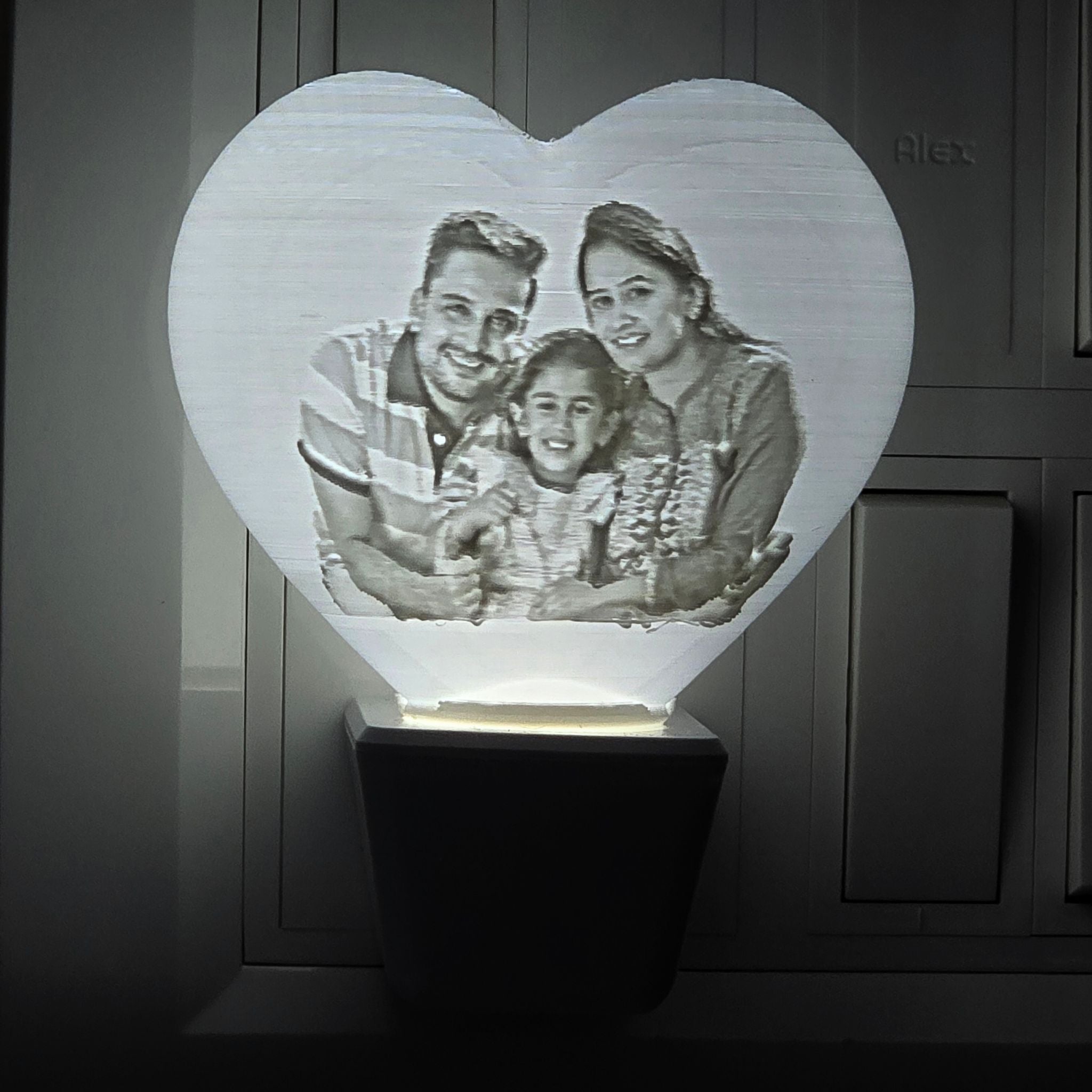 3D Heart Shaped Personalized Lamp Plug