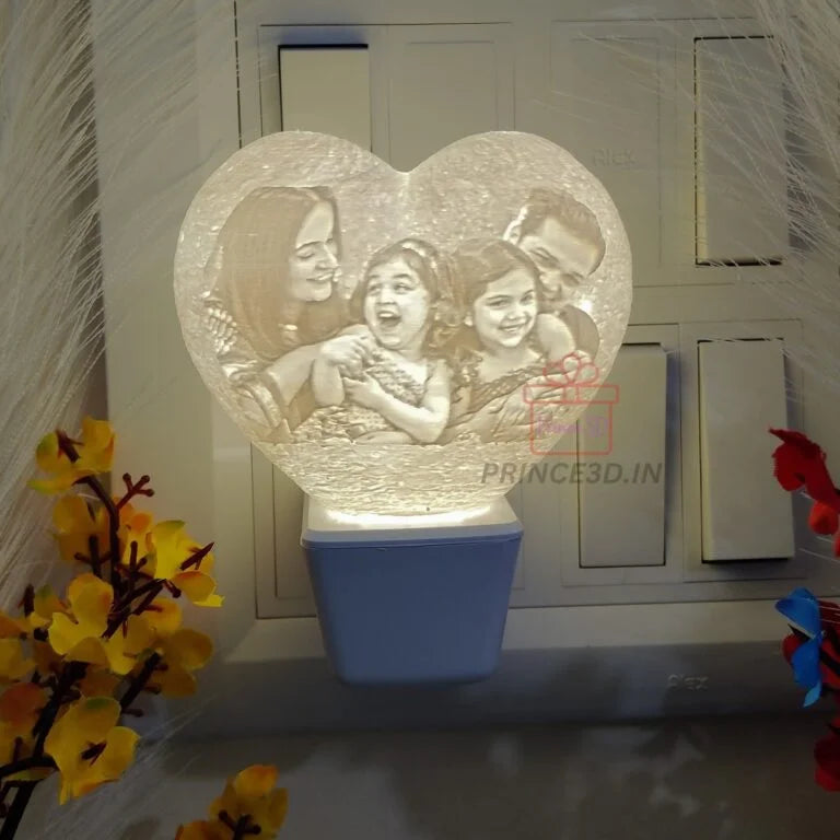 3D Heart Shaped Personalized Lamp Plug