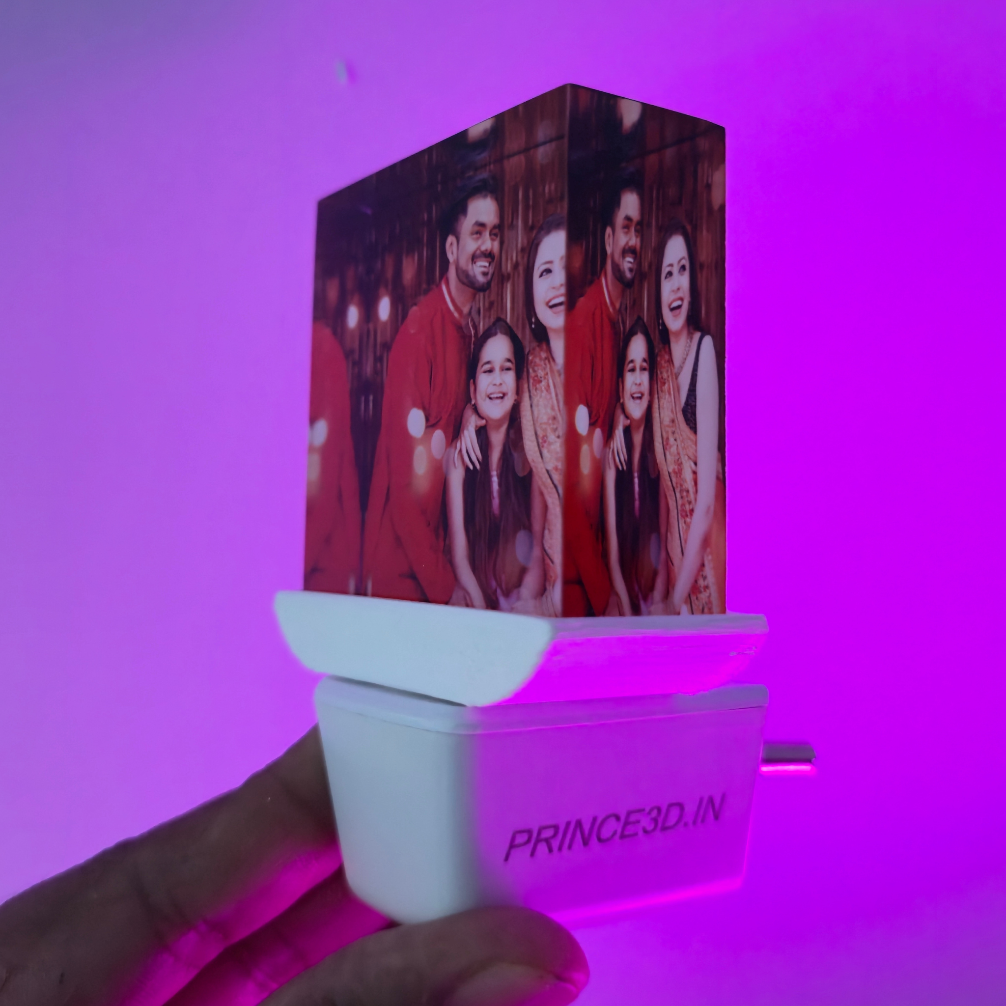 Personalised 3D Crystal Cube Plug & Play LED Night Lamp for Bedroom, Hall & Lobby