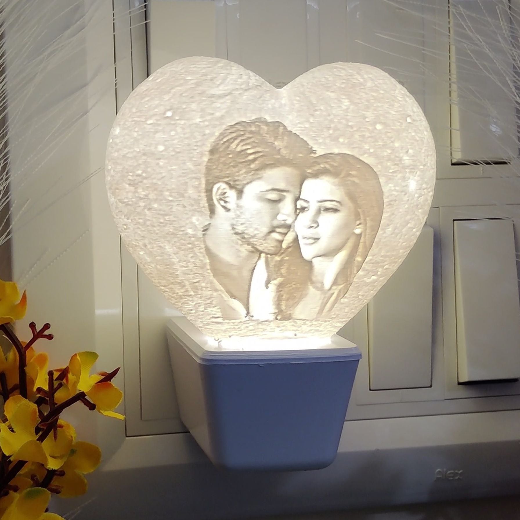 3D Heart Shaped Personalized Lamp Plug