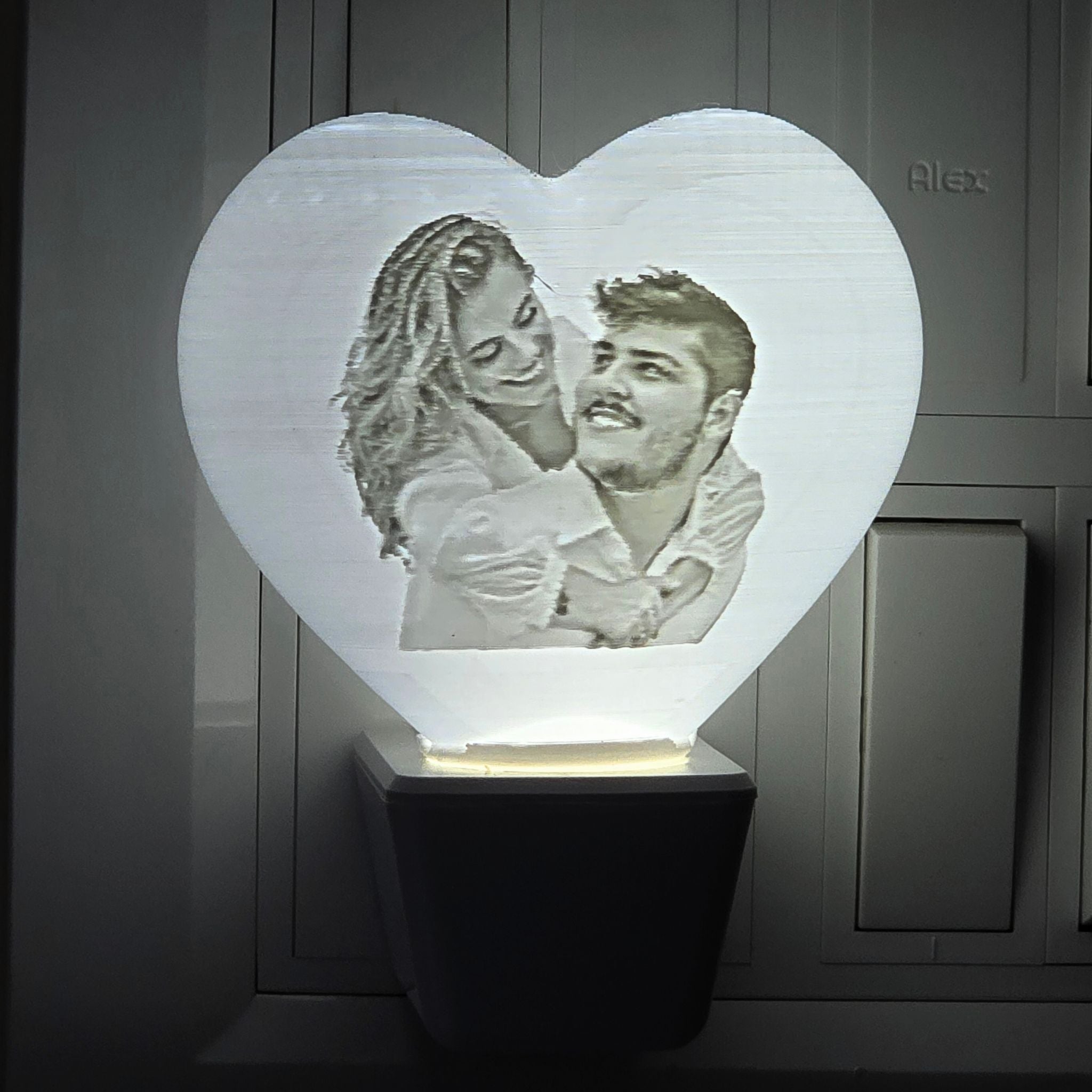 3D Heart Shaped Personalized Lamp Plug