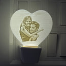 3D Heart Shaped Personalized Lamp Plug